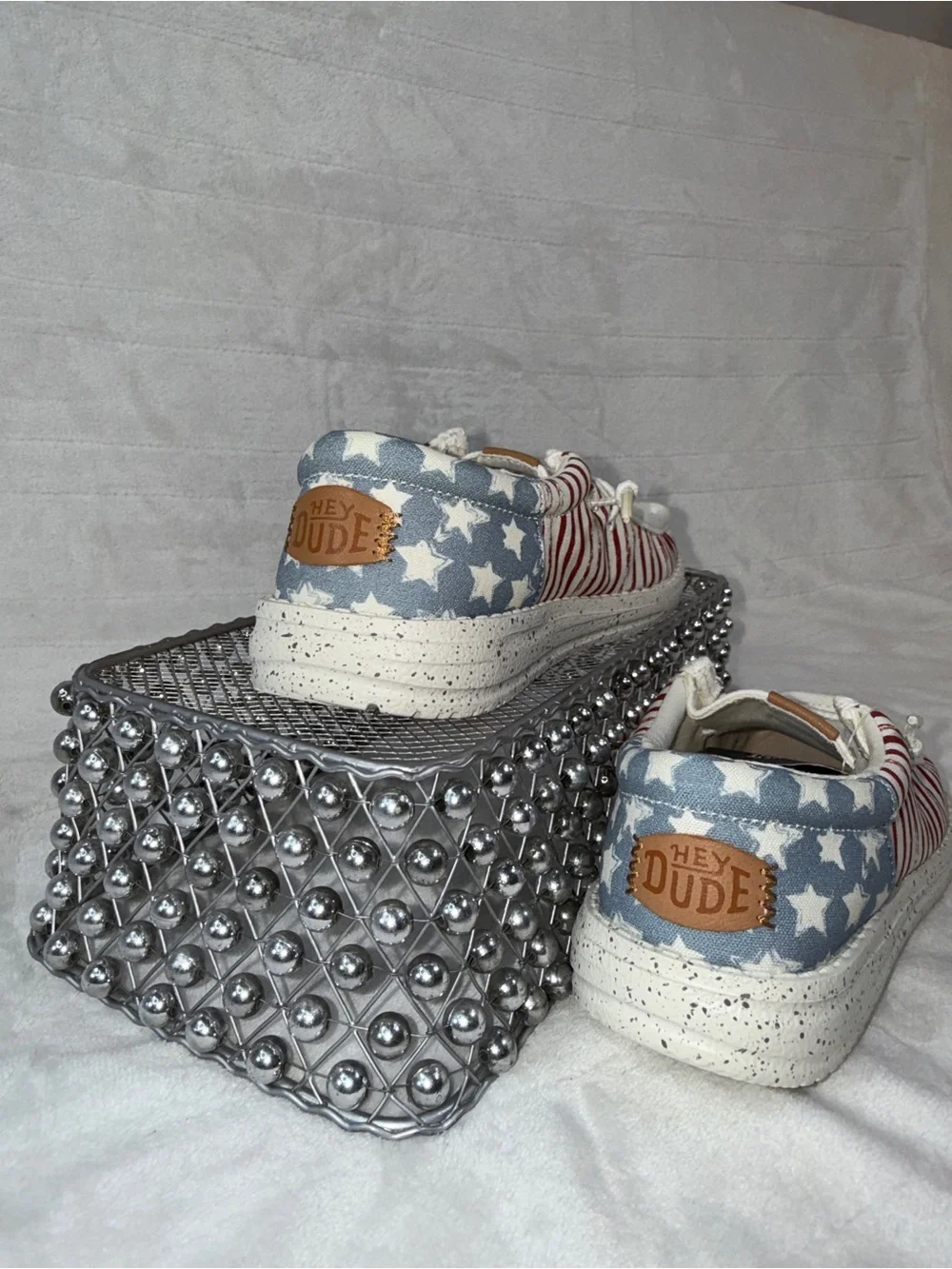 🇺🇸 Hey Dude Wally Kids Patriotic American Flag Shoes 13C NWT 🇺🇸